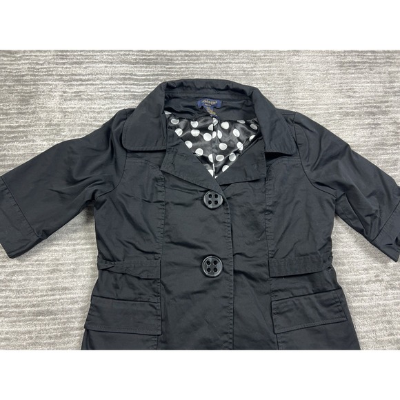 Ecologie Jacket‎ Womens Petite Large PL Black Button Front Half Sleeve - Picture 2 of 10